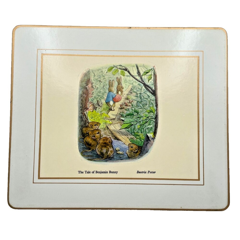 Beatrix Potter Placemats Set of 6 Lady Clare Matador 9.5" x 8" Melamine Cork - Picture 5 of 16
